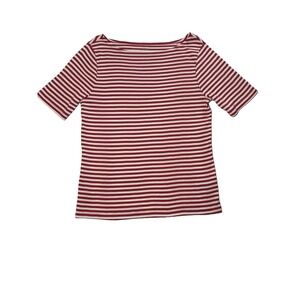 Gap Striped Boatneck Top Red White Short Sleeve Nautical Shirt Size XL New
